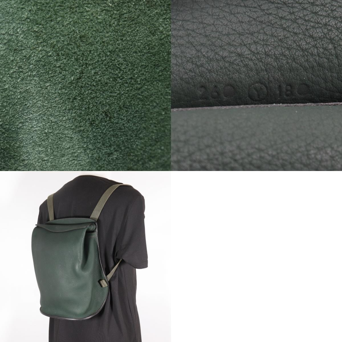 Hermes Sherpa Backpack Clemence, GREEN, LEATHER, Backpack
