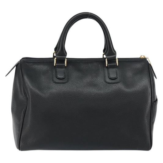 Burberry Vintage Boston Bag Leather, BLACK, LEATHER, Travel bag