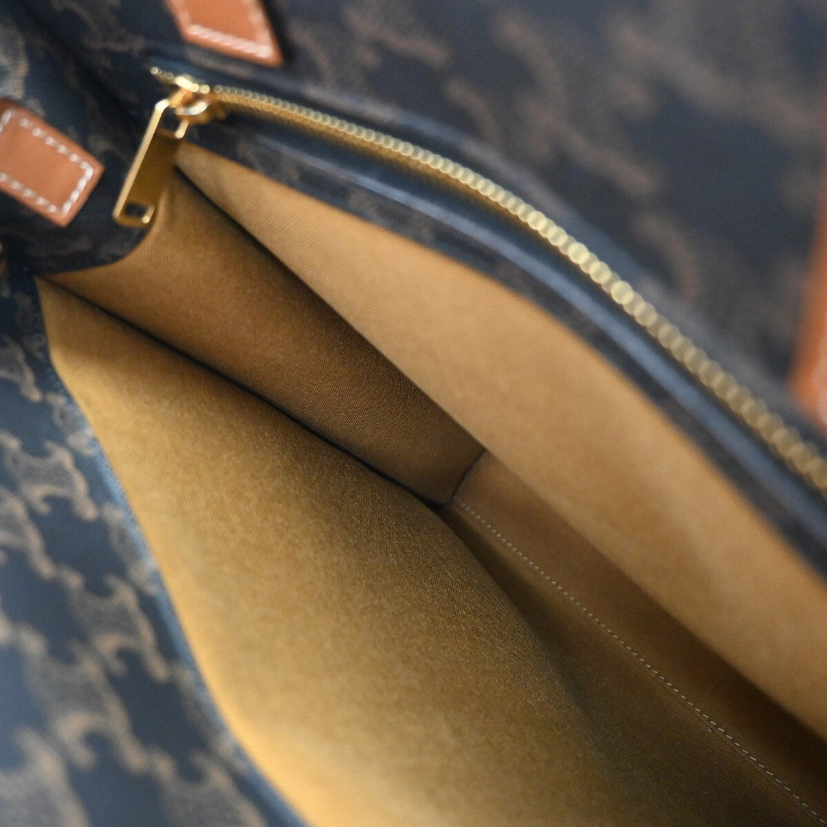 Celine Vertical Cabas Tote Triomphe Coated Canvas, BROWN, CANVAS, Tote bag