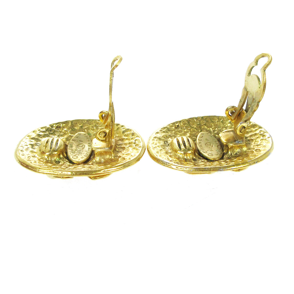 Chanel Vintage CC Button ovales Clip-On Earrings Gold-plated, GOLD, GOLD_PLATED, Earrings