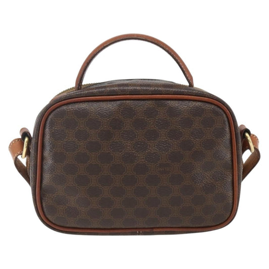 Celine Vintage Macadam Handbag Canvas and Leather, BROWN, CANVAS, Shoulder bag