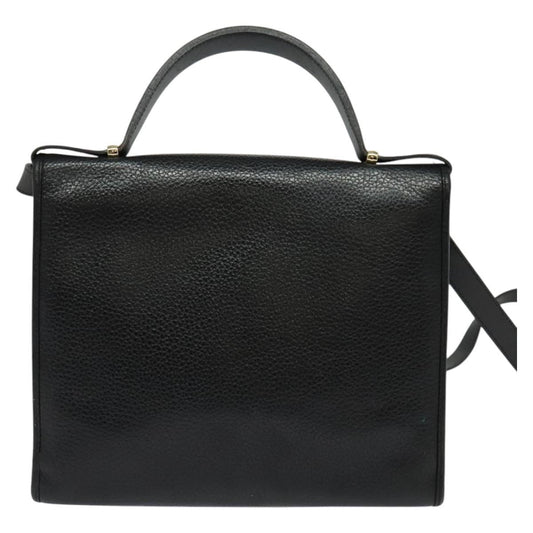 Christian Dior Vintage CD Handbag Leather, BLACK, LEATHER, Handbag