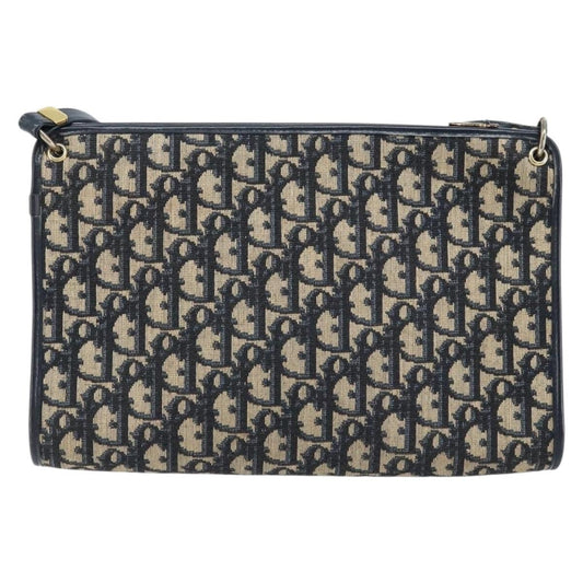 Christian Dior Vintage Trotter Shoulder Bag Canvas, NAVY, CANVAS, Shoulder bag