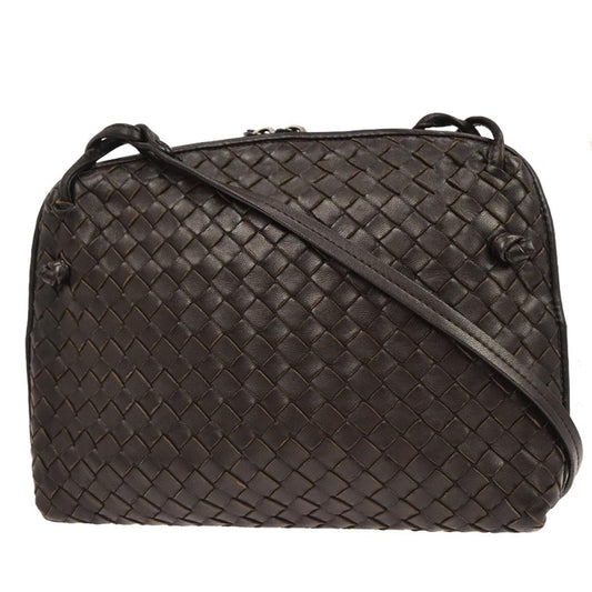 Bottega Veneta Nodini Crossbody Bag Intrecciato Nappa, BROWN, LEATHER, Shoulder bag