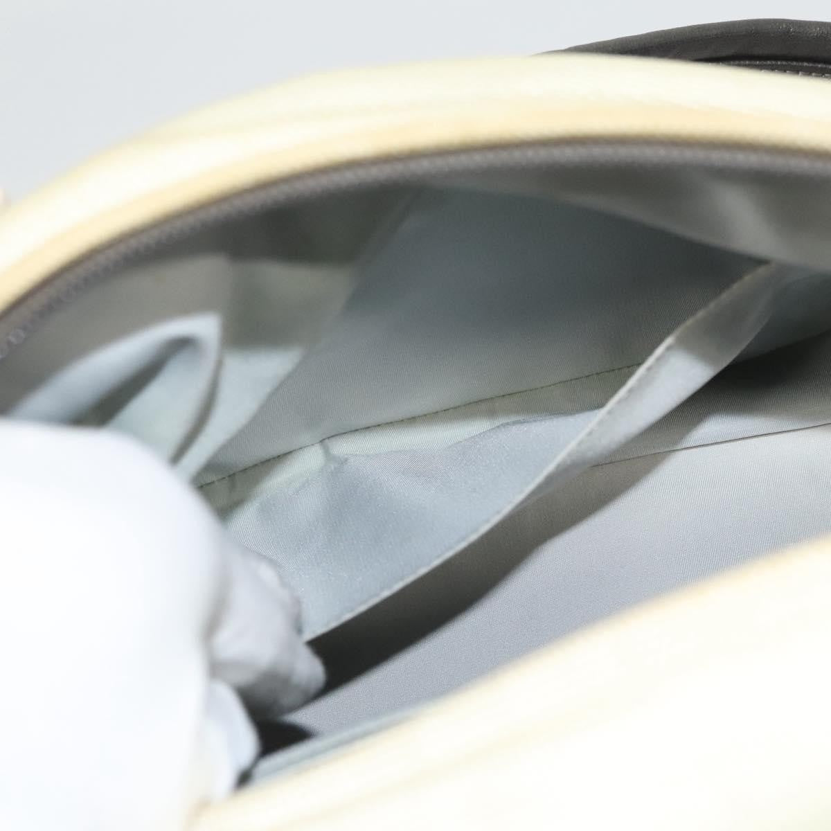 Chanel Biarritz Hobo Quilted Coated Canvas, SILVER, CANVAS, Shoulder bag