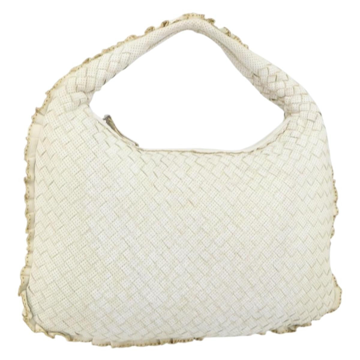 Bottega Veneta Veneta Hobo Perforated Intrecciato Nappa, WHITE, LEATHER, Handbag