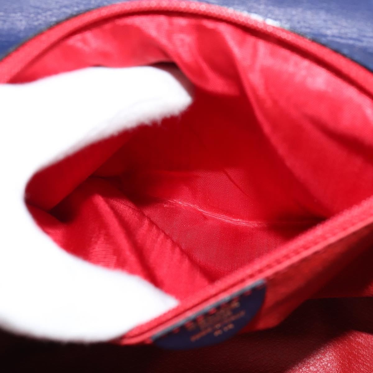 Celine Circle Logo Handbag Leather, BLUE, LEATHER, Handbag