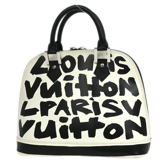 Louis Vuitton Alma Handbag Limited Edition Graffiti Leather, BLACK, LEATHER, Handbag