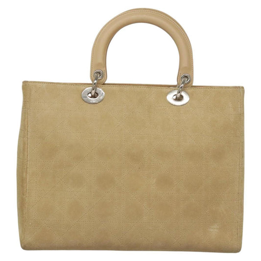 Christian Dior Lady Dior Bag Cannage Quilt Suede, BEIGE, SUEDE, Handbag