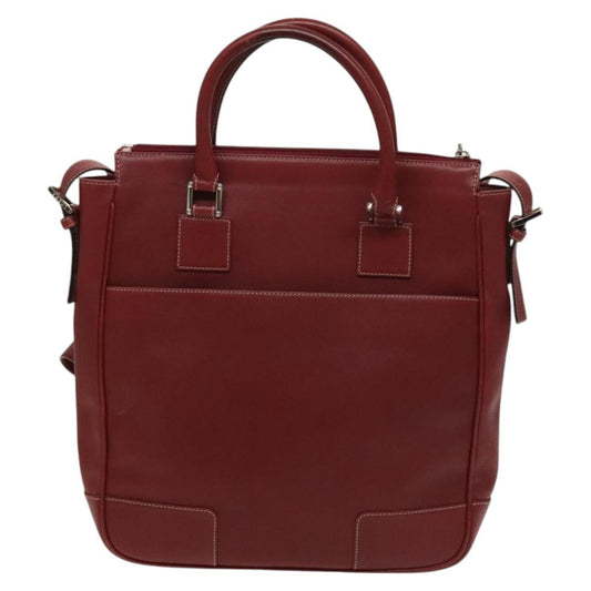 Loewe Vintage Anagram Tote Leather, Burgundy, Leather, Tote Bag