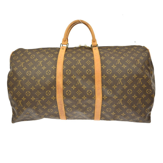 Louis Vuitton Keepall Bag Monogram Canvas, BROWN, CANVAS, Travel bag