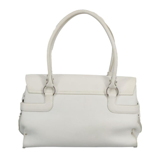Salvatore Ferragamo Virna Satchel Leather, WHITE, LEATHER, Shoulder bag