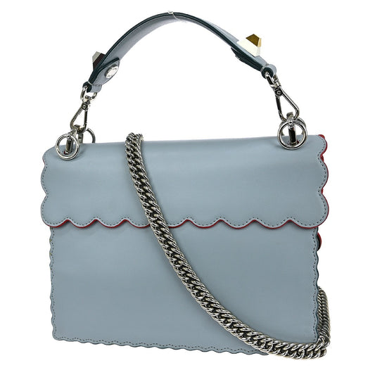 Fendi Flowerland Kan I Bag Embellished Leather, BLUE, LEATHER, Handbag