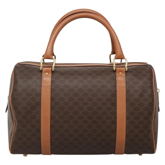 Celine Macadam Handbag Macadam with leather, BROWN, CANVAS, Handbag