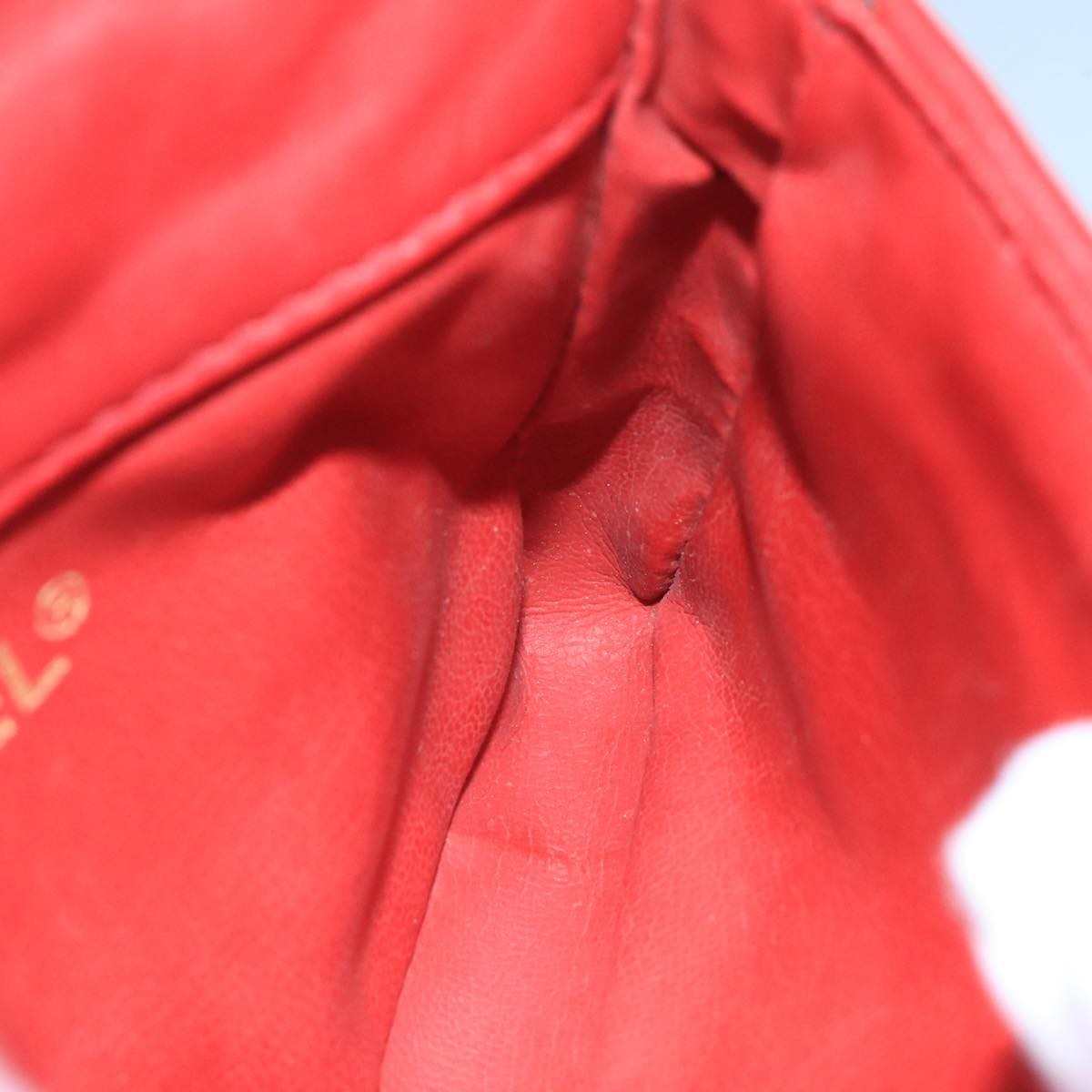 Chanel Chain Envelope Belt Bag Quilted Calfskin, RED, LEATHER, Clutche & pouche