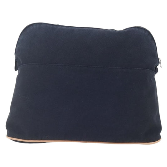 Hermes Bolide Travel Pouch Canvas, NAVY, CANVAS, Clutche & pouche