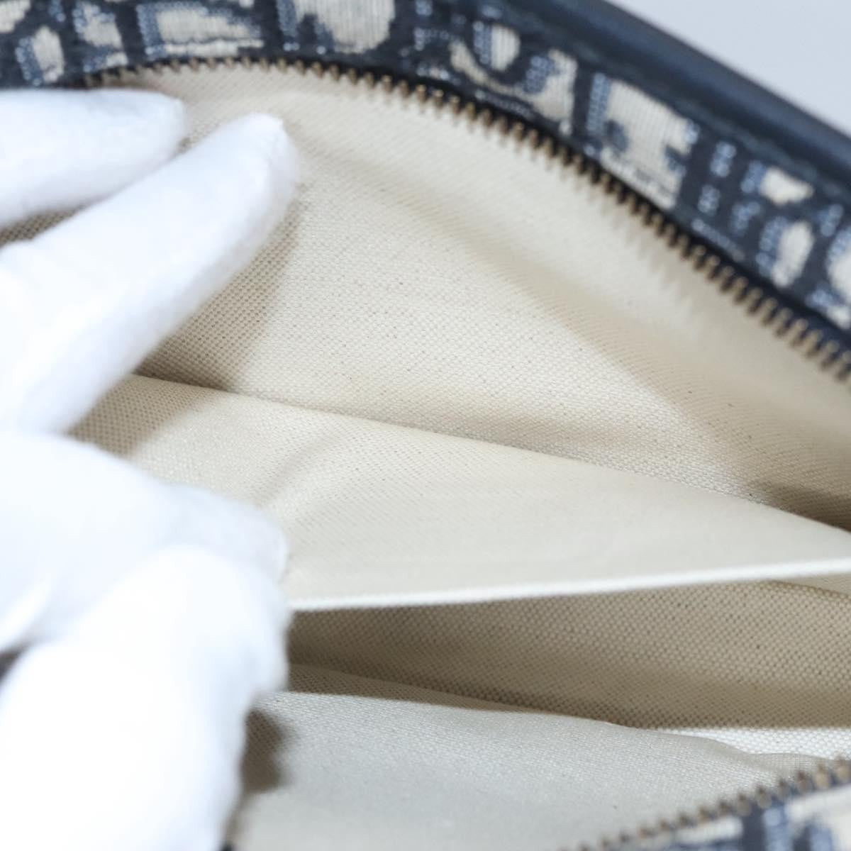 Christian Dior Diorquake Clutch Oblique Canvas, NAVY, CANVAS, Clutche & pouche