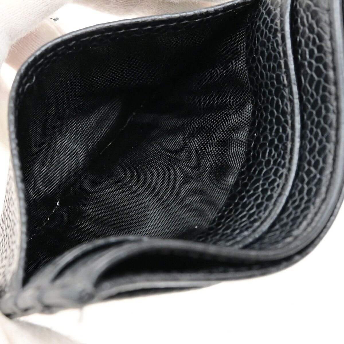 Chanel Logo CC Card case Grained Leather, BLACK, CALFSKIN, Wallets