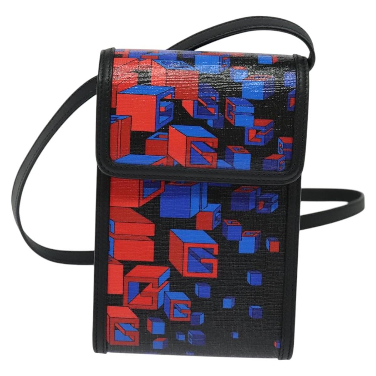 Gucci Flap Square Shoulder Bag Canvas, BLACK, CANVAS, Shoulder bag