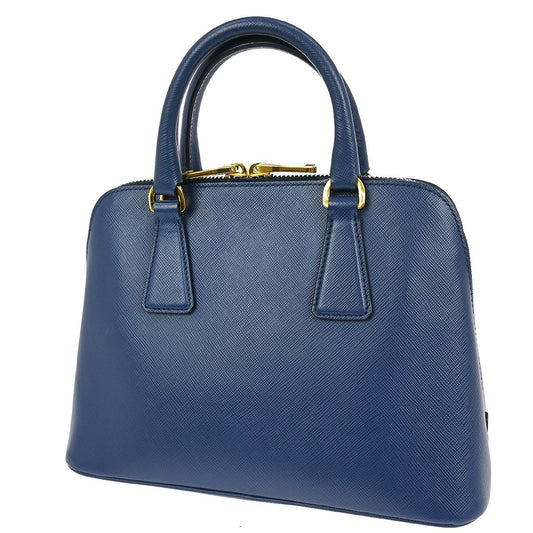 Prada Promenade Bag Saffiano Leather, BLUE, LEATHER, Handbag