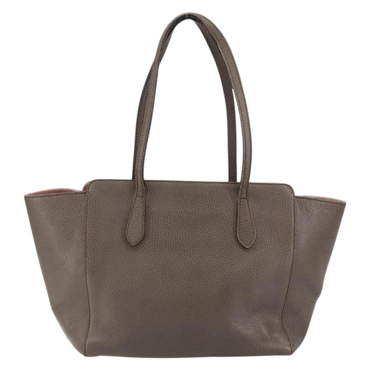 Gucci Swing Tote Leather, GRAY, LEATHER, Tote bag