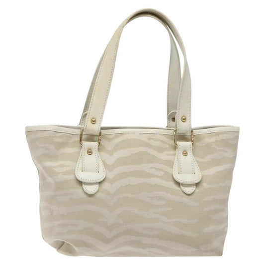 Fendi Vintage Tiger Tote Canvas, WHITE, CANVAS, Tote bag