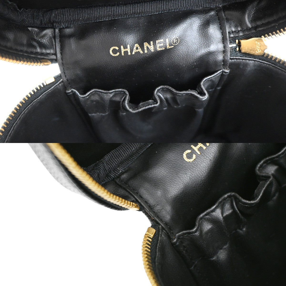 Chanel Vintage Timeless Vanity Case Caviar, BLACK, LEATHER, Handbag