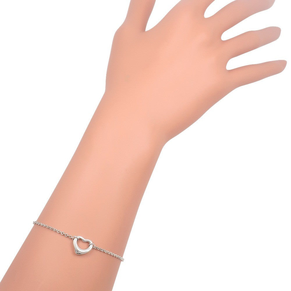 Tiffany & Co. Elsa Peretti Open Heart 3 Charm Bracelet Sterling Silver, SILVER, SILVER, Bracelet