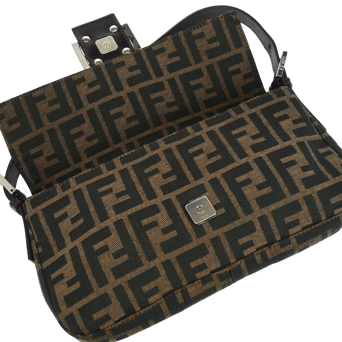 Fendi Baguette Bag Zucca Canvas, BROWN, CANVAS, Handbag
