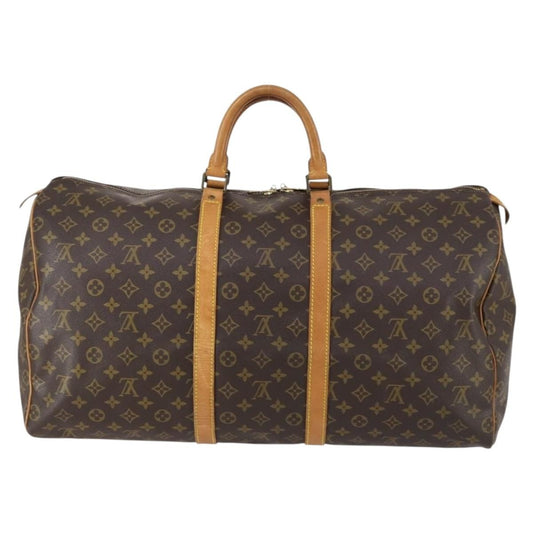 Louis Vuitton Keepall Bag Monogram Canvas, BROWN, CANVAS, Travel bag