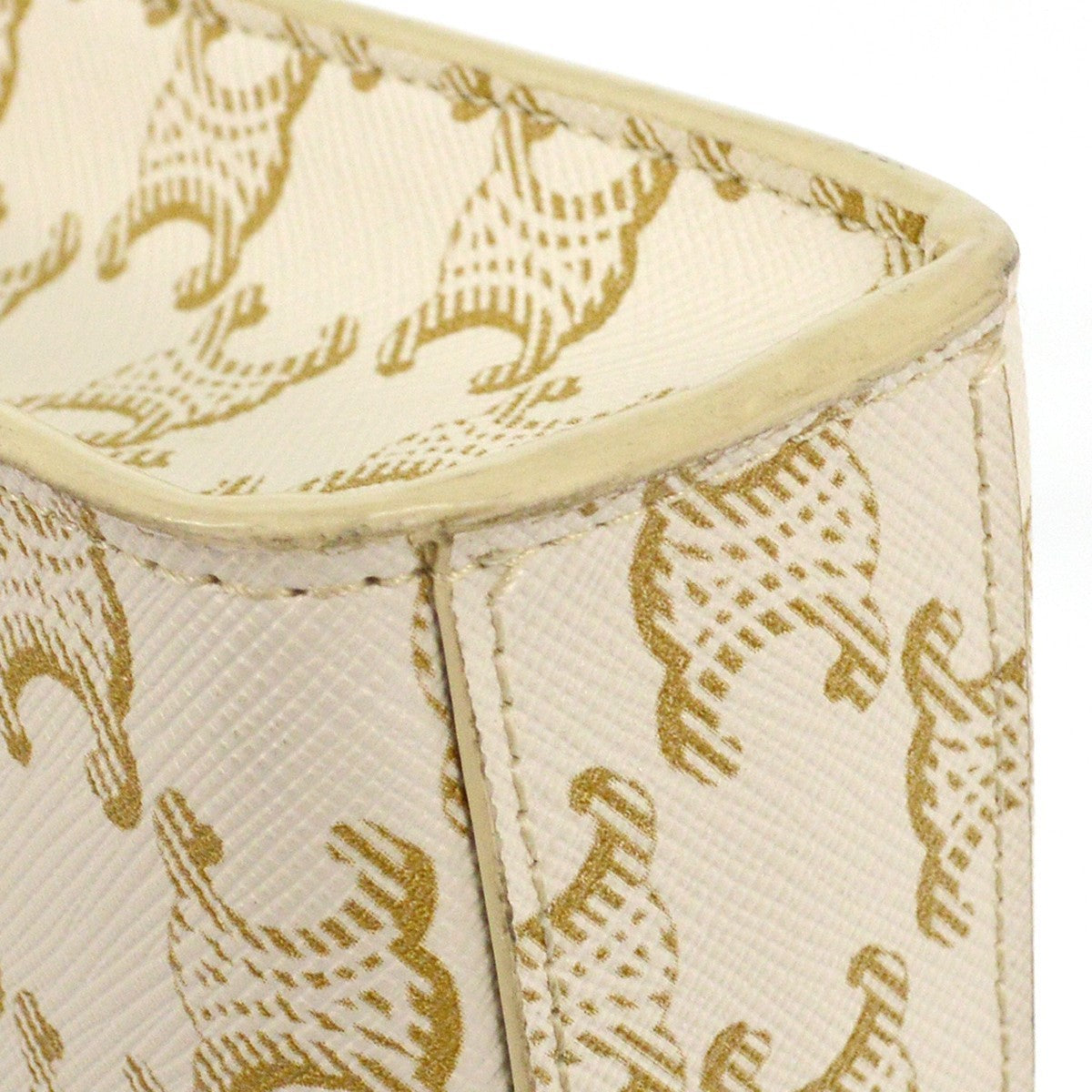 Celine Vertical Cabas Tote Triomphe Coated Canvas, WHITE, CANVAS, Tote bag