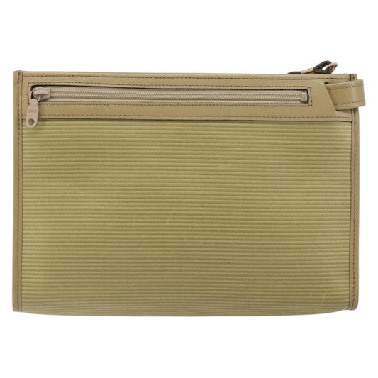 Saint Laurent Zip Pouch Leather, BEIGE, LEATHER, Clutche & pouche