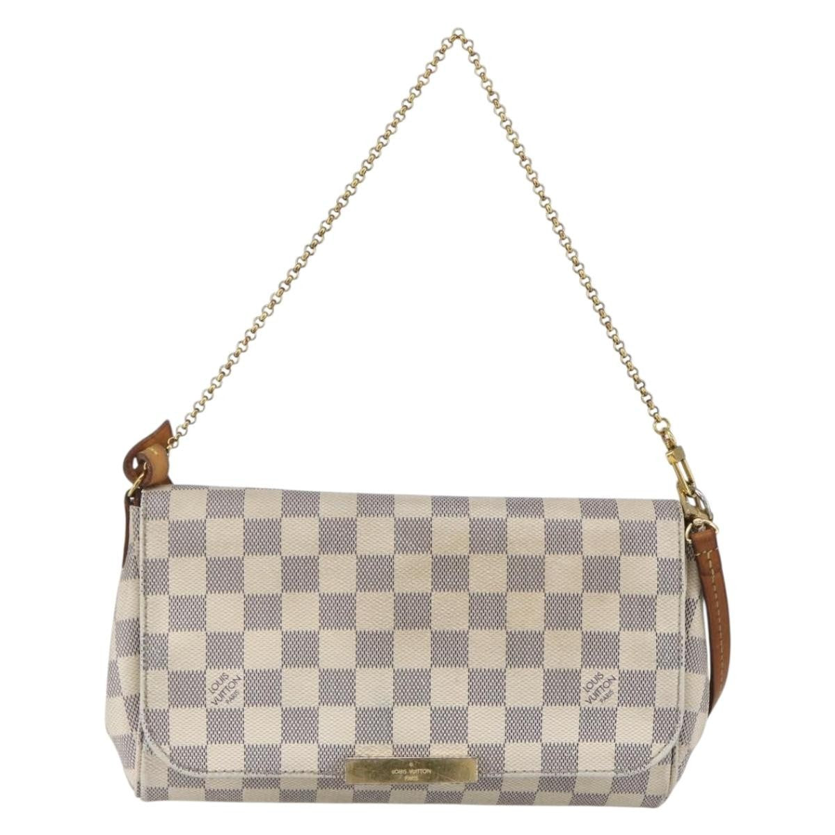 Louis Vuitton Favorite Handbag Damier, WHITE, CANVAS, Clutche & pouche