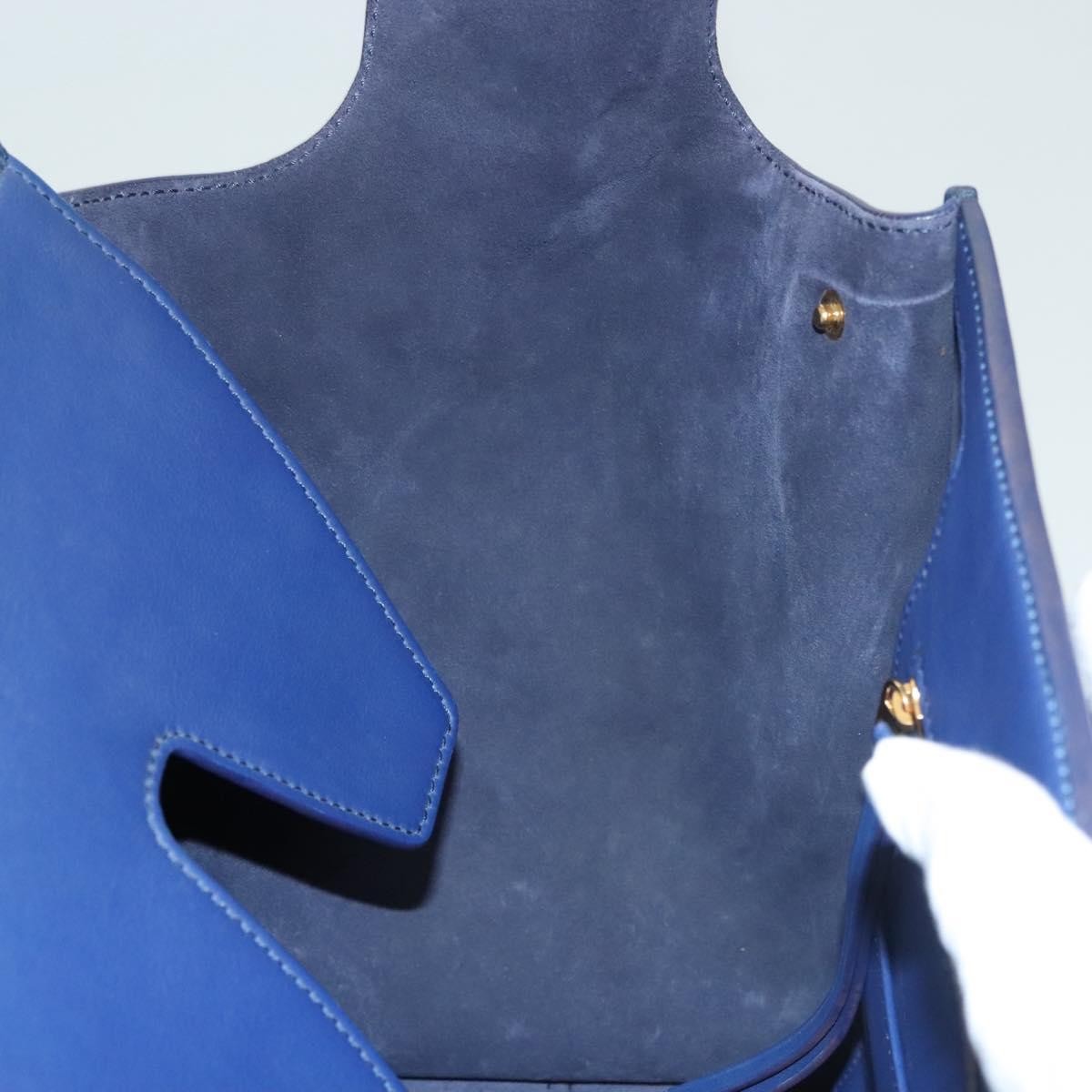 Celine Tie Knot Tote Smooth Leather, NAVY, LEATHER, Handbag