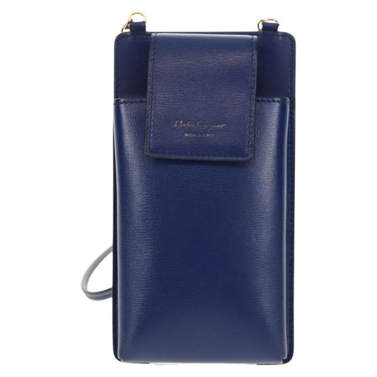 Salvatore Ferragamo Vintage Vara Crossbody Bag Nylon, BLUE, LEATHER, Clutche & pouche