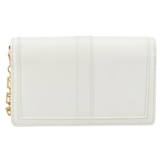 Versace Greca Goddess Wallet on Chain Leather, WHITE, LEATHER, Wallets