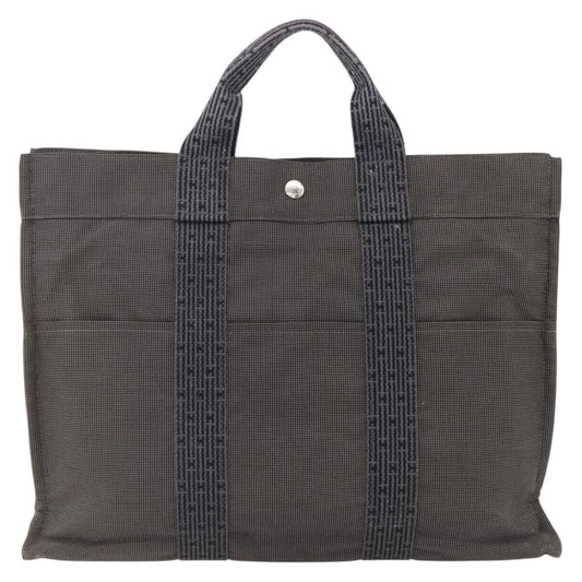 Hermes Fourre Tout Tote Canvas, GRAY, CANVAS, Tote bag
