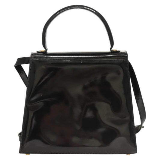 Salvatore Ferragamo Vintage Handbag Patent leather, BLACK, LEATHER, Handbag