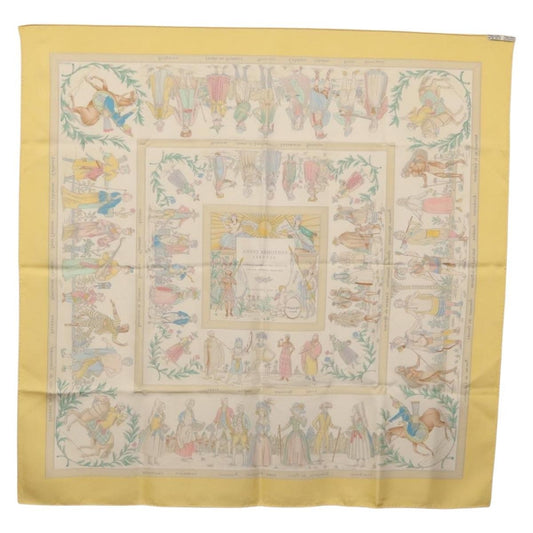 Hermes Carré 90 Silk multicolor, YELLOW, SILK, Scarve & shawl