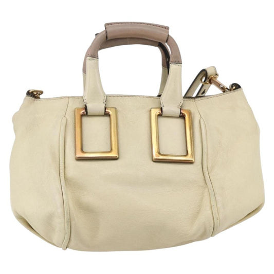 Chloe Ethel Handbag Leather, WHITE, LEATHER, Handbag