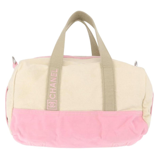 Chanel Sport Line Boston Ba Canvas, PINK, CANVAS, Travel bag