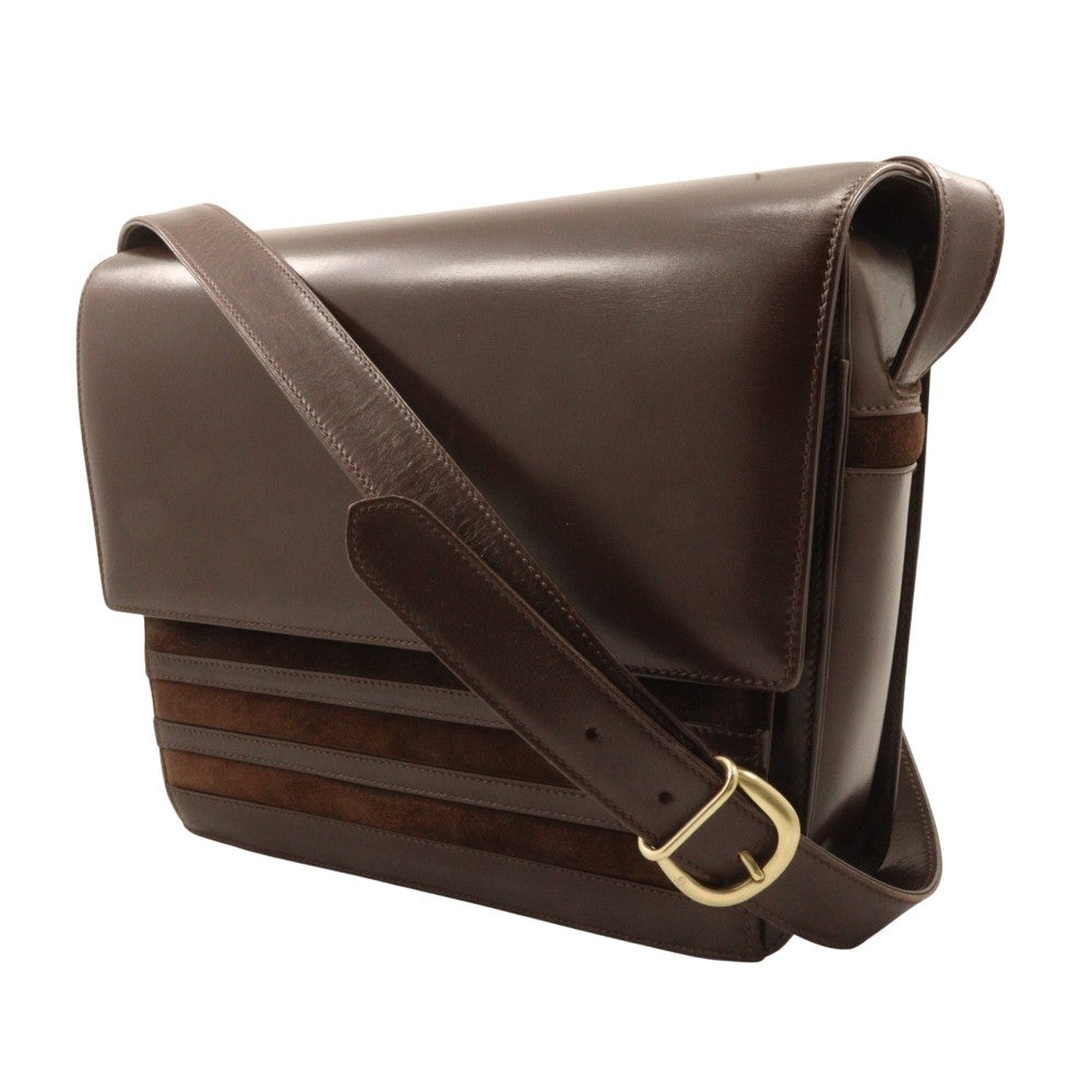 Gucci Old Gucci shoulder bag Suede and Leather, BROWN, LEATHER, Shoulder bag