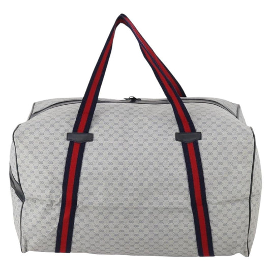 Gucci Web Trim Weekend Duffle Bag GG Coated Canvas, Navy, Canvas, Travel Bag