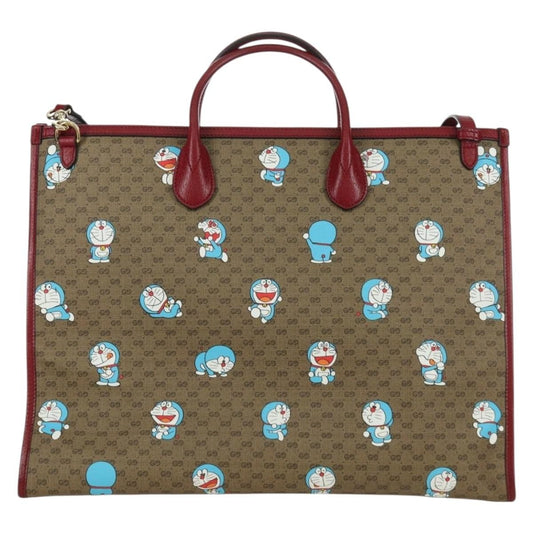 Gucci Doraemon Tote Printed Mini GG Coated Canvas, Beige, Canvas, Tote Bag