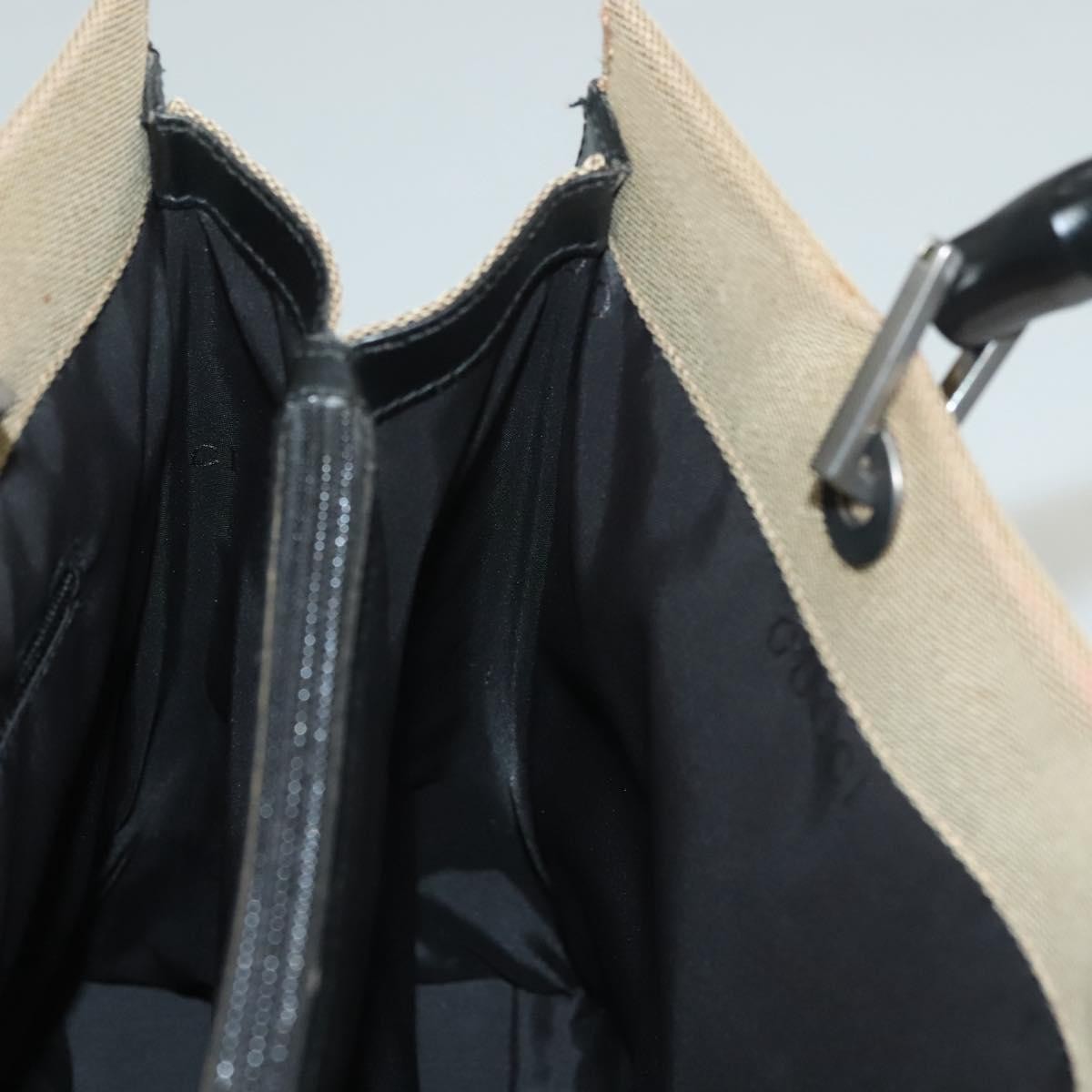 Gucci Vintage Bamboo Handle Tote Canvas, BEIGE, CANVAS, Tote bag