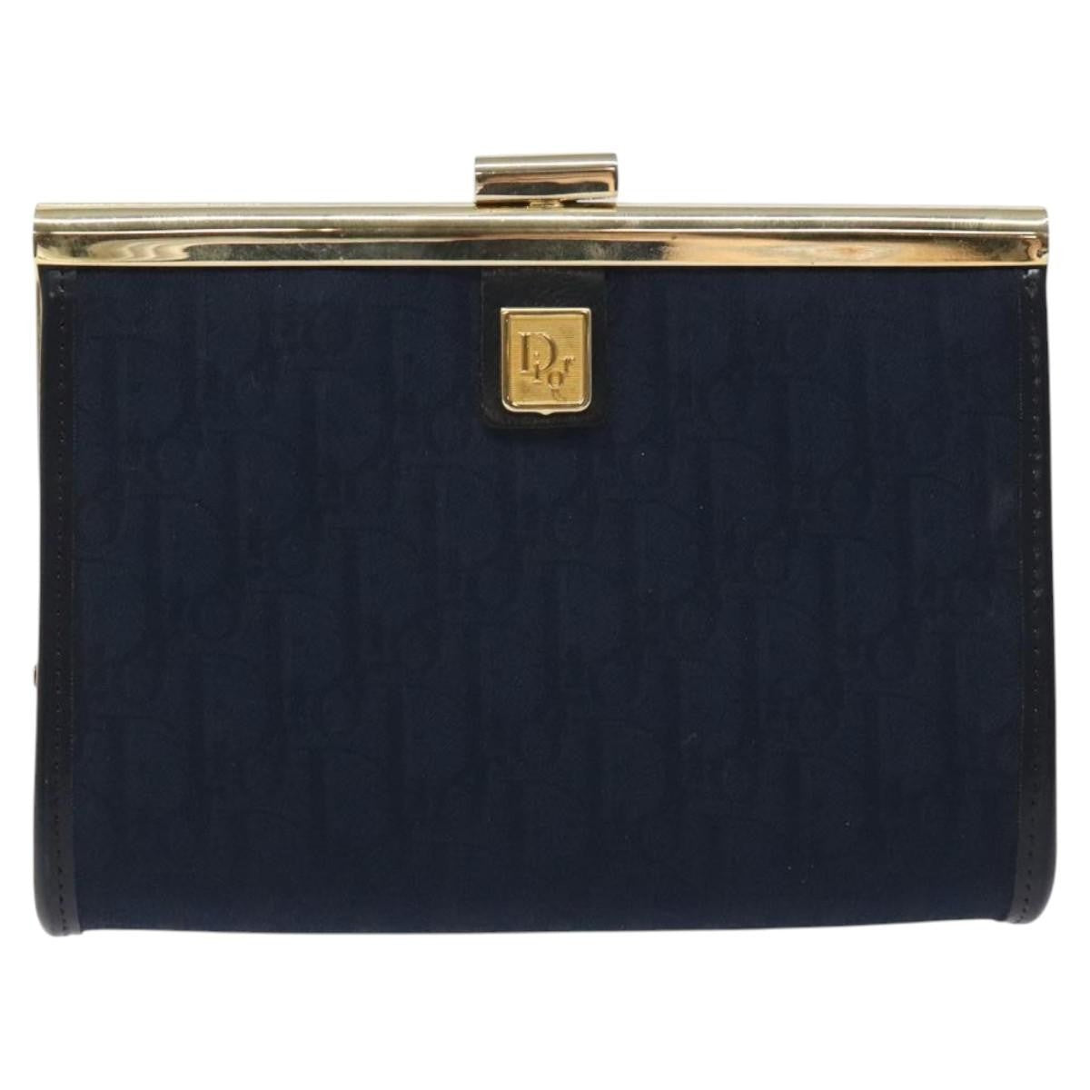 Christian Dior Vintage Trotter Pouch Canvas, NAVY, CANVAS, Clutche & pouche