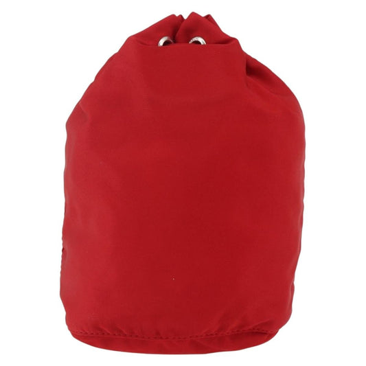 Prada Drawstring Wristlet Bucket Bag Tessuto, Red, Nylon, Clutch