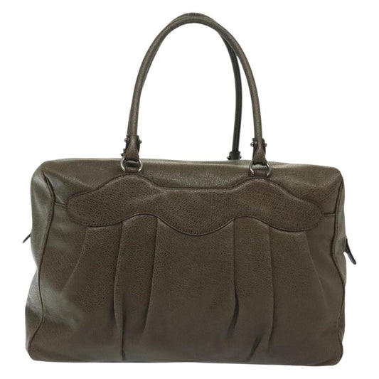 Salvatore Ferragamo Gancini Buckle Shoulder Bag Leather, KHAKI, LEATHER, Shoulder bag