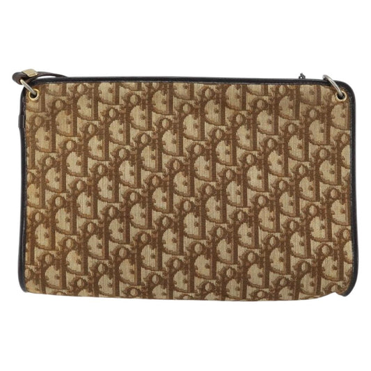 Christian Dior Vintage Trotter Shoulder Bag Canvas, BEIGE, CANVAS, Shoulder bag