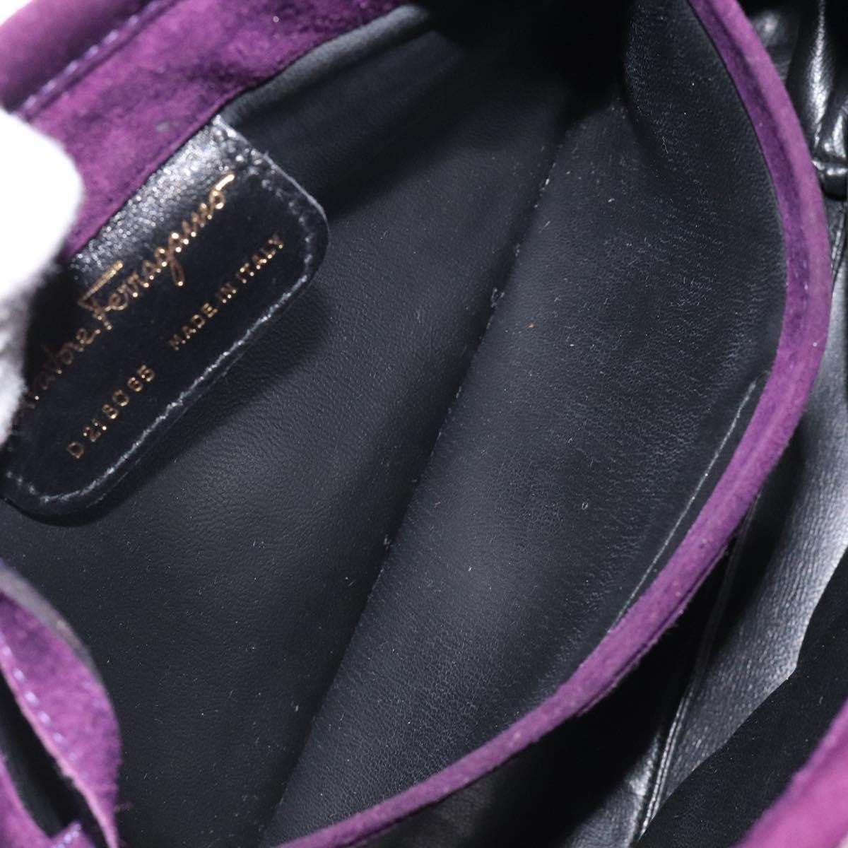 Salvatore Ferragamo Vala Shoulder Bag Suede, PURPLE, SUEDE, Shoulder bag